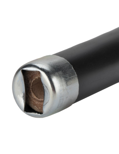 Mango de madera barnizada con anilla...