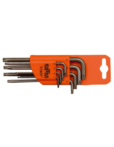 Juego de 8 llaves Torx acodadas largas