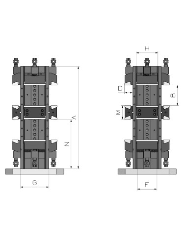 TORRE FORZA DE MORDAZAS DOBLES