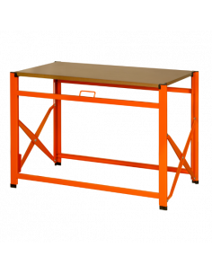 Bancos de trabajo portátiles con encimera de DM y galvanizada.