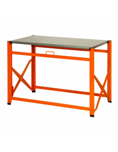 Bancos de trabajo plegables con encimera galvanizada