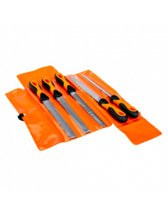 Juego de limas ERGO™ con escofina de media caña, picado entrefino de 200 mm - cinco unidades