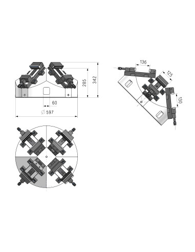 PIRÁMIDE CON 4 MORDAZAS