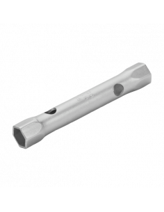 Juego de llaves de tubo de dos bocas tubulares métricas con acabado cromado (7 piezas)