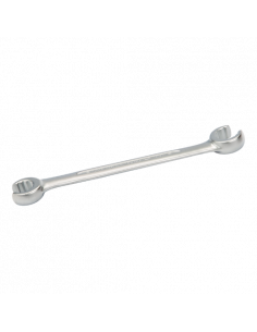 Llaves para racores acodadas de dos bocas métricas con acabado cromado