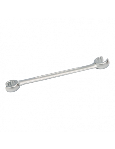 Llaves para racores acodadas de dos bocas métricas con acabado cromado