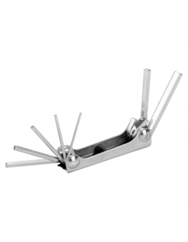Juego de llaves hexagonales en navaja y métricas con acabado de zinc (7 Piezas)
