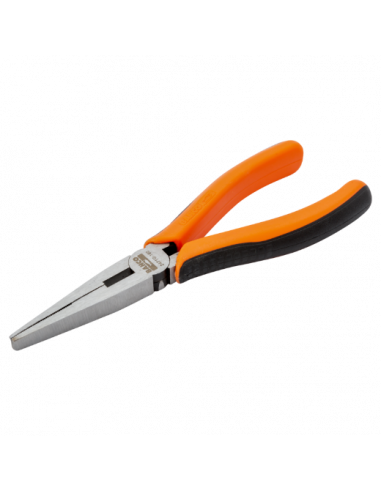 Alicates de boca plana largos con mangos bi-componentes y acabado lacado