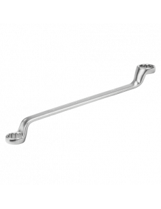 Juego de llaves de estrella de dos bocas acodadas métricas con acabado cromado