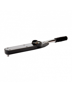 Llave dinamométrica mecánica de dial, cuadradillo fijo y mango de plástico. Doble escala