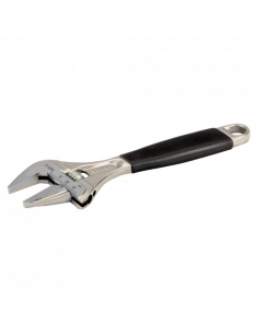 Llaves ajustables de moleta central de gran apertura ERGO™ con mango de goma y acabado cromado