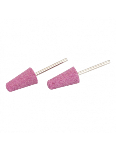 Discos abrasivos con punta redonda y cónica, de lijado fino y con eje de 3 mm (2 piezas/embalaje en blíster)