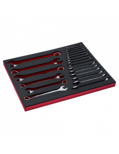 Juego de llaves combinadas en bandeja de foam 3/3 Fit&Go (21 piezas)