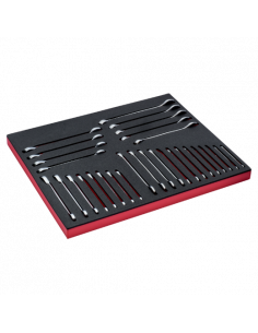 Juego de llaves combinadas estándar y llaves combinadas de carraca en bandeja de foam 3/3 Fit&Go (30 piezas)