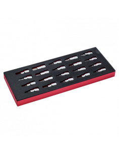 Juego de vasos con punta de 1/2" en bandeja de foam 1/3 Fit&Go (20 piezas)