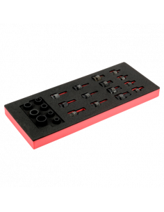 Juego de vasos de 1/2" en bandeja de foam 1/3 Fit&Go (21 piezas)