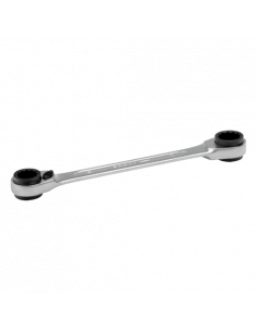 Llaves dobles de estrella planas a carraca 4 en 1 con acabado cromado