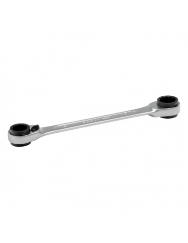 Llaves dobles de estrella planas a carraca 4 en 1 con acabado cromado