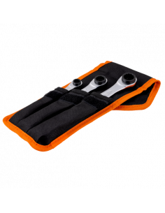 Juego de llaves dobles de estrella planas a carraca 4 en 1 (3 piezas / bolsa)