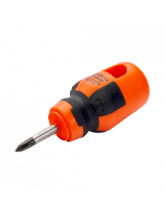 Destornilladores Phillips Stubby BahcoFit con mango de goma PH1-PH2