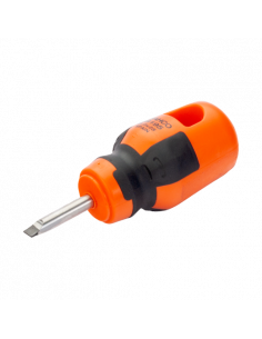 Destornilladores de punta recta BahcoFit con mango de goma Stubby, 0,8-1,2 mm