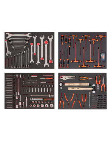 Composición en 4 foams de herramientas para automoción (177 piezas)