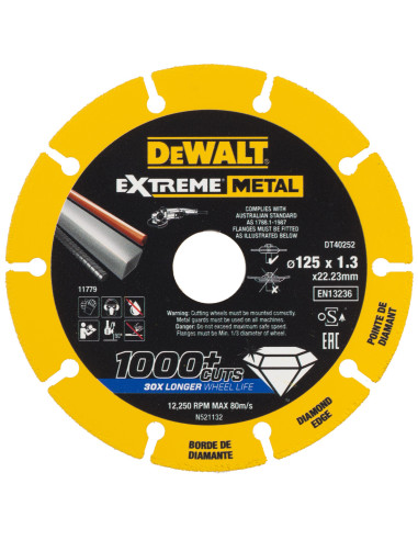 DT40252-QZ - Disco de corte con borde...