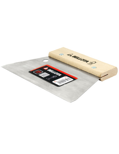 Espátula llana de acero con mango de...