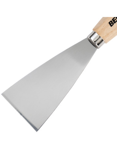 Espátula de acero con mango de madera...