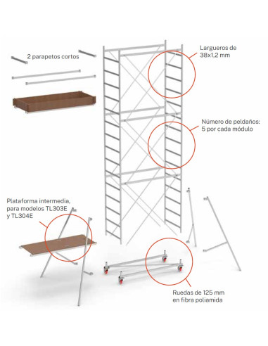 Andamio EN1004 ligero de acero Selfix