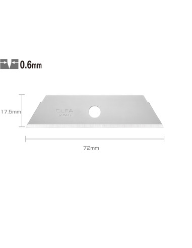 Cuchilla trapezoidal de 17,5x72 mm