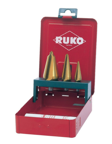 Juego de brocas cónicas HSS-TiN