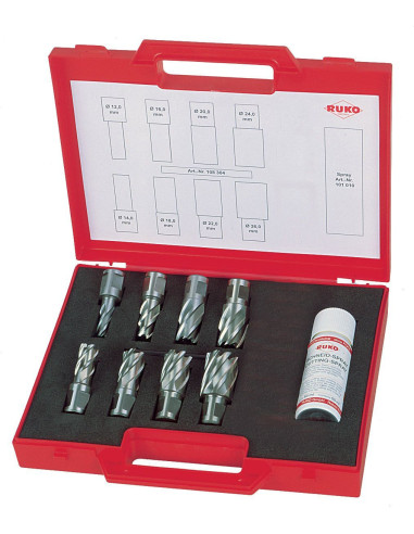 Juego de 8 brocas huecas HSS vástago...