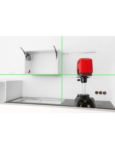 Nivel láser de líneas con rayo verde...