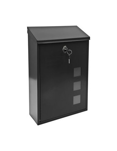 BUZÓN LISBOA ACERO VERTICAL NEGRO