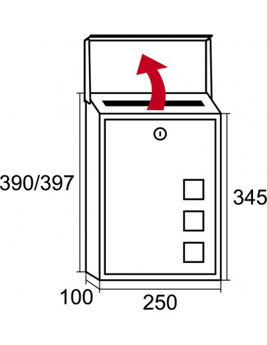 BUZÓN LISBOA ACERO VERTICAL NEGRO