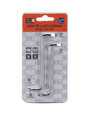 JUEGO DE 2 LLAVES ACODADAS DE DOBLE...