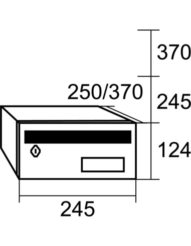 BUZÓN BARAJAS NEGRO 245x370x120 mm G3