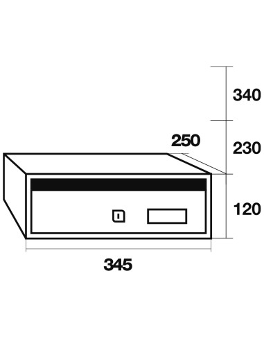BUZÓN ANETO PLATA ANCHO 345 mm G3