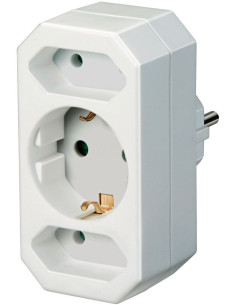 Enchufe adaptador con 2 + 1...