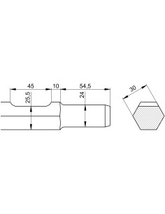 Puntero - Ø24/hex.30 -... 2