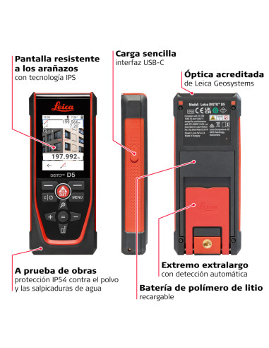 Medidor láser Disto D5 de 200 m con...
