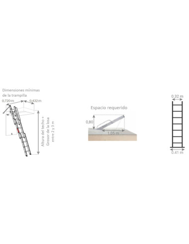 Escalera escamoteable de aluminio...