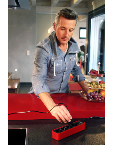 Base de tomas múltiples Ecolor roja/...