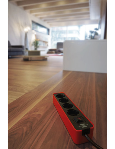 Base de tomas múltiples Ecolor roja/...