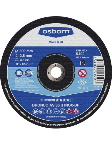 Disco de corte metal A 36 INOX Special