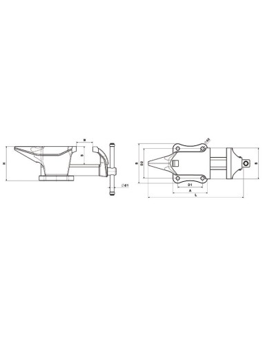 Tornillo de banco con yunque ANVILLO