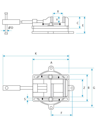 Mordaza giratoria para taladro DRILLO