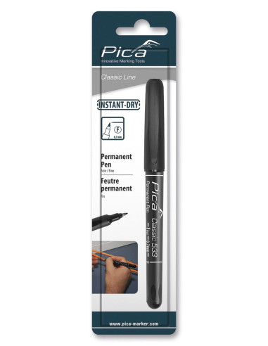 Marcador permanente con punta fina...