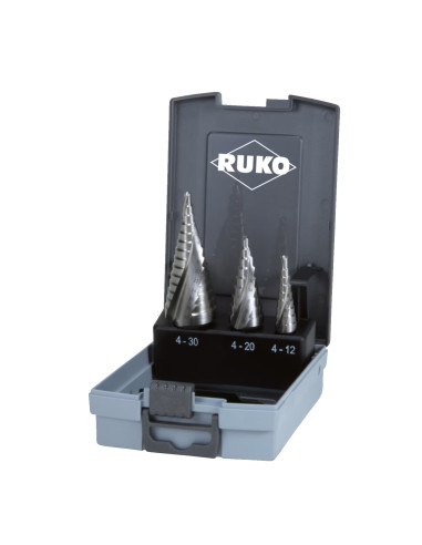 Juego de 3 brocas escalonadas HSS...